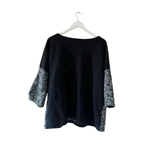 Eileen Fisher Bateau Neck Boucle Front Boxy Wool Blend Sweater SZ XL #2279 - Picture 7 of 14